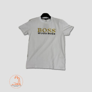 Muška bijela majica BOSS zlatno-crni natpis