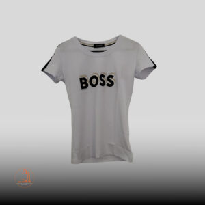 Bijela majica BOSS s crnim obrubom