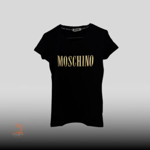 Crna majica MOSCHINO s metalik zlatnim logom